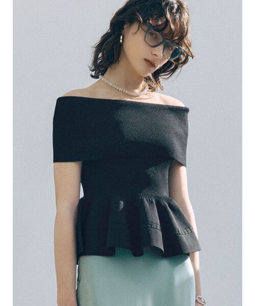 ニット セーター ペプラムオフショルニットプルオーバー 「夏服」 レディースの画像