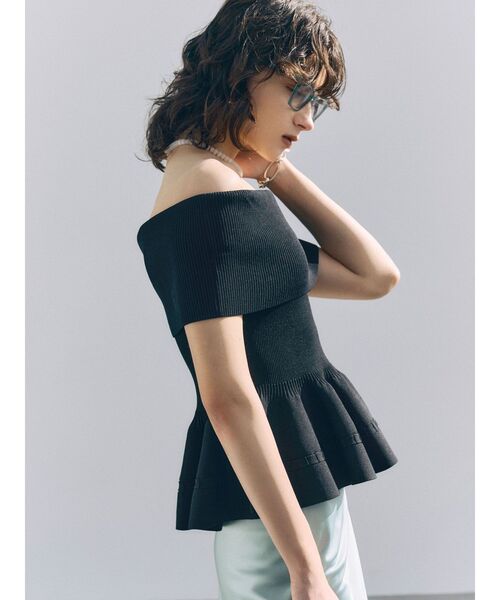 ニット セーター ペプラムオフショルニットプルオーバー 「夏服」 レディースの画像