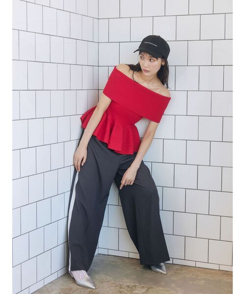 ニット セーター ペプラムオフショルニットプルオーバー 「夏服」 レディースの画像
