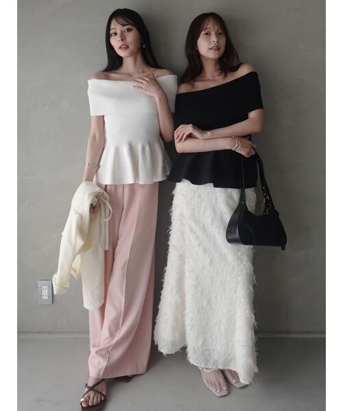 ニット セーター ペプラムオフショルニットプルオーバー 「夏服」 レディースの画像