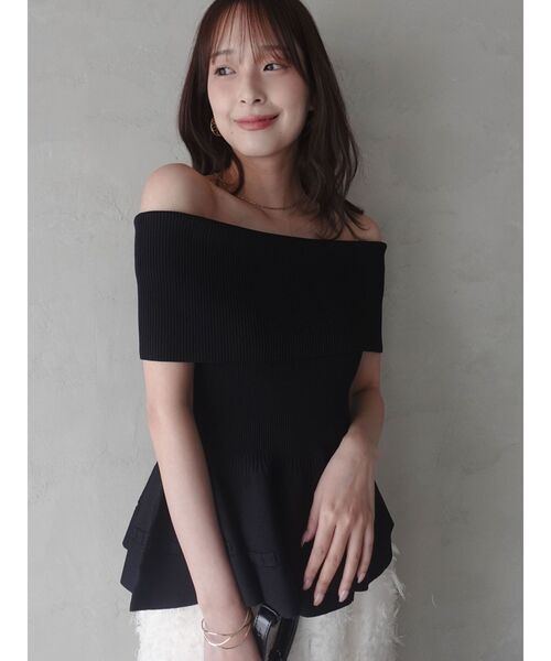 ニット セーター ペプラムオフショルニットプルオーバー 「夏服」 レディースの画像