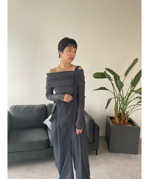 「HANNE」 オーバーオール フリー ネイビー レディース_画像2