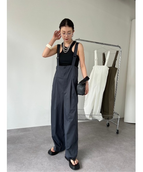 「HANNE」 オーバーオール フリー ネイビー レディース_画像6