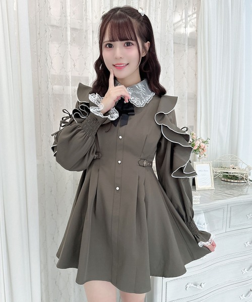 「ROJITA」 長袖ワンピース FREE ピンク レディース_画像8