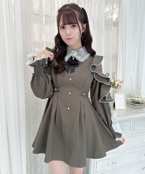 「ROJITA」 長袖ワンピース FREE ピンク レディース_画像9