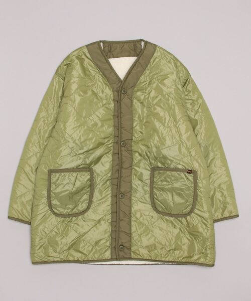 「Alpha Industries」 ノーカラーコート M オリーブ メンズ_画像2