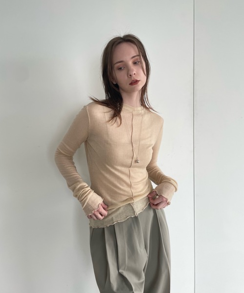 「Didot.showroom」 長袖カットソー FREE グレー レディース_画像4