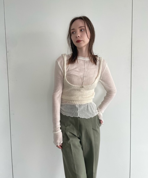 「Didot.showroom」 長袖カットソー FREE グレー レディース_画像6