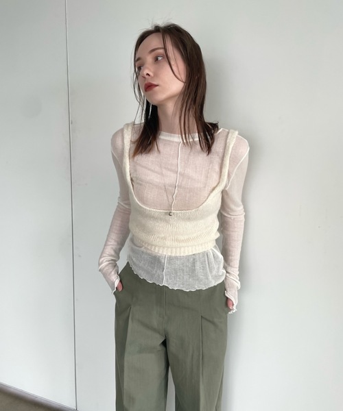 「Didot.showroom」 長袖カットソー FREE グレー レディース_画像7