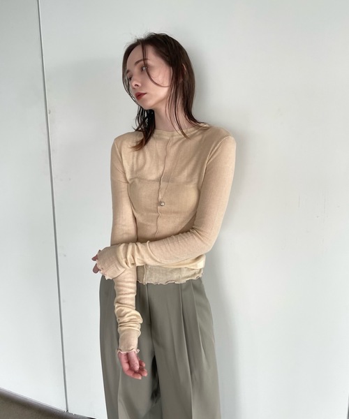 「Didot.showroom」 長袖カットソー FREE グレー レディース_画像8