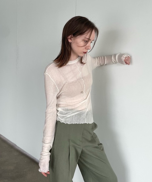 「Didot.showroom」 長袖カットソー FREE グレー レディース_画像9