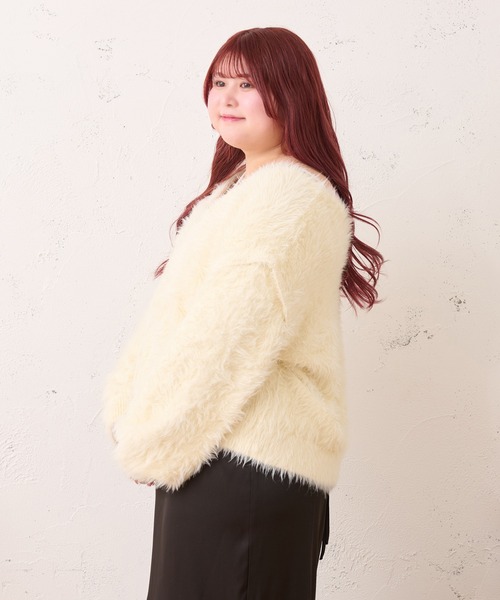 「Louiosy」 ニットカーディガン 4L アイボリー レディース_画像5