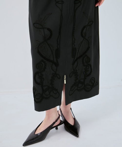 【MURRAL】Cucurbita embroidered skirt　黒 MURRAL - murral Cucurbita embroidered skirtの通販 by あき's shop