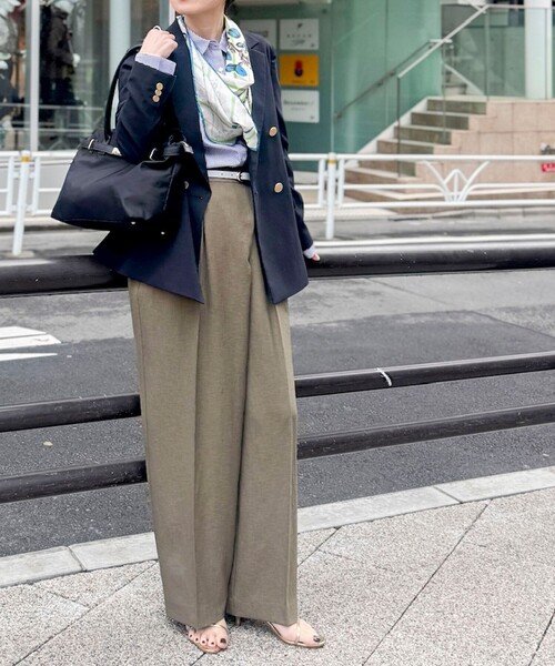 NOLLEY'S（ノーリーズ） ワイドパンツ パンツ ウォッシャブルラップ風