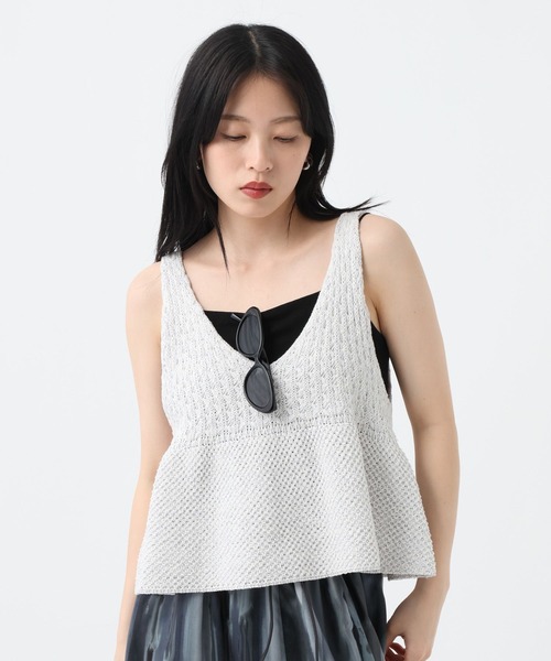 ベスト ジレ 2WAYコットンメランジニットNS/672140 レディースの画像