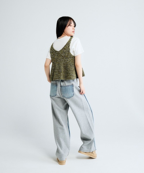ベスト ジレ 2WAYコットンメランジニットNS/672140 レディースの画像