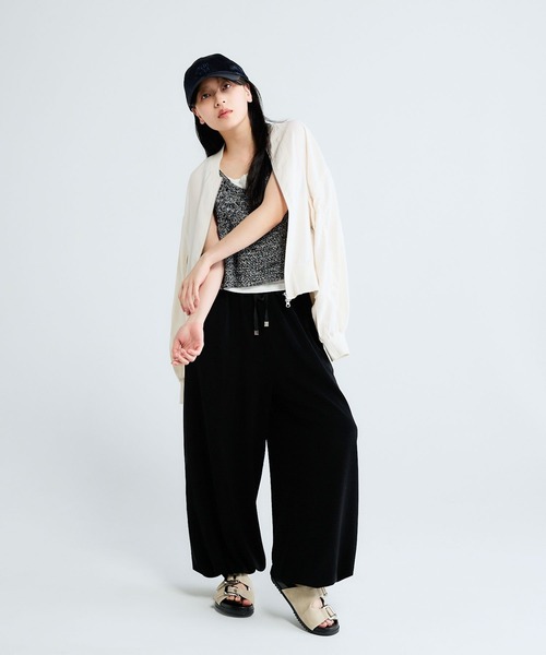ベスト ジレ 2WAYコットンメランジニットNS/672140 レディースの画像