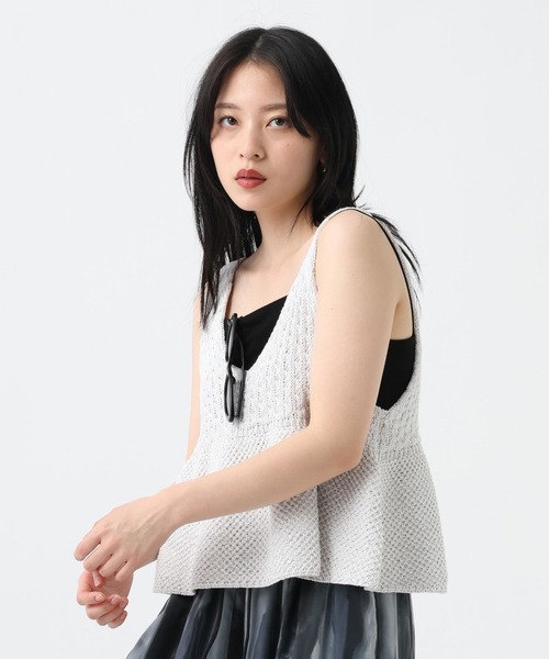 ベスト ジレ 2WAYコットンメランジニットNS/672140 レディースの画像