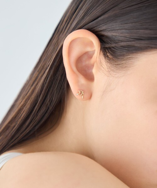 ピアス 「ゾディアック」 K10YG ダイヤモンド ピアス /みずがめ座 レディースの画像