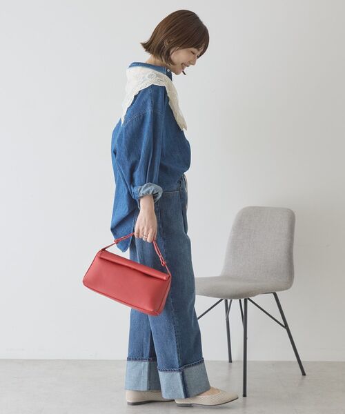 「AMERICAN HOLIC」 長袖シャツ M ライトインディゴブルー レディース_画像3