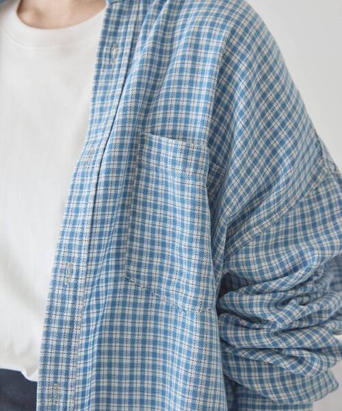 「AMERICAN HOLIC」 長袖シャツ M ライトインディゴブルー レディース_画像8