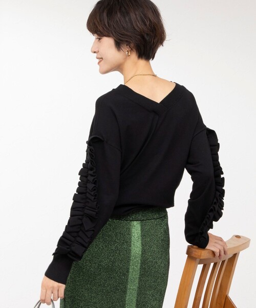 「Rie Miller」 長袖カットソー 38 ブラック レディース_画像6