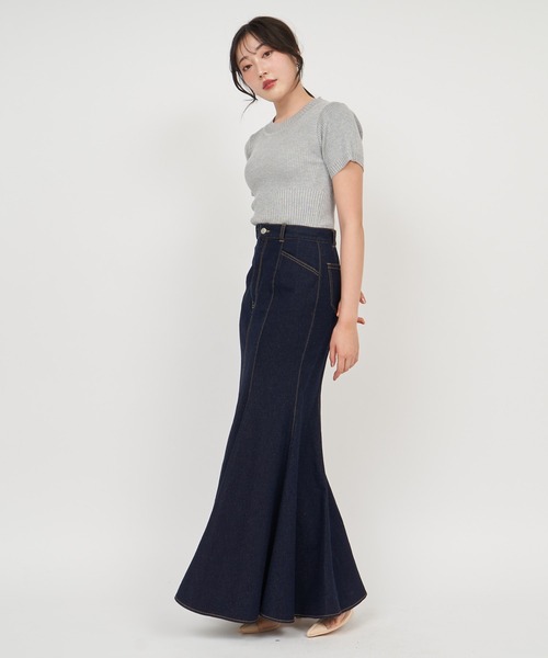 「ROYAL PARTY」 半袖ニット FREE グレー レディース_画像9