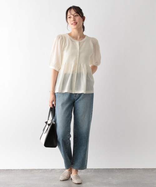 「GLOBAL WORK」 ニットカーディガン MEDIUM ネイビー レディース_画像2