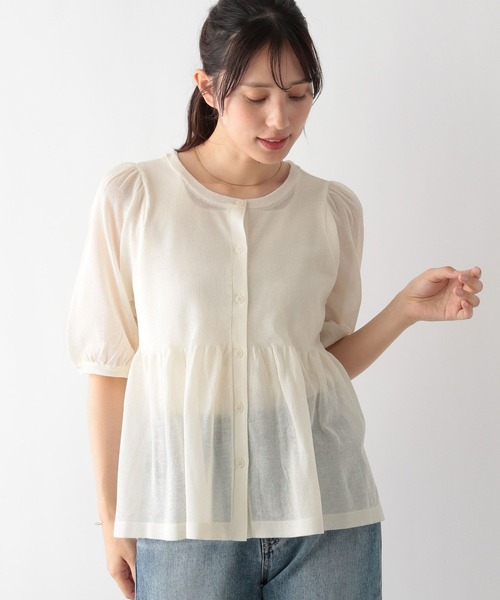 「GLOBAL WORK」 ニットカーディガン MEDIUM ネイビー レディース_画像6