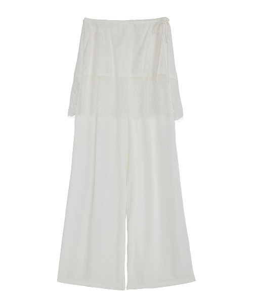 Ameri（アメリ） ワイドパンツ パンツ MEDI DENIMLIKE LACE DOCKING