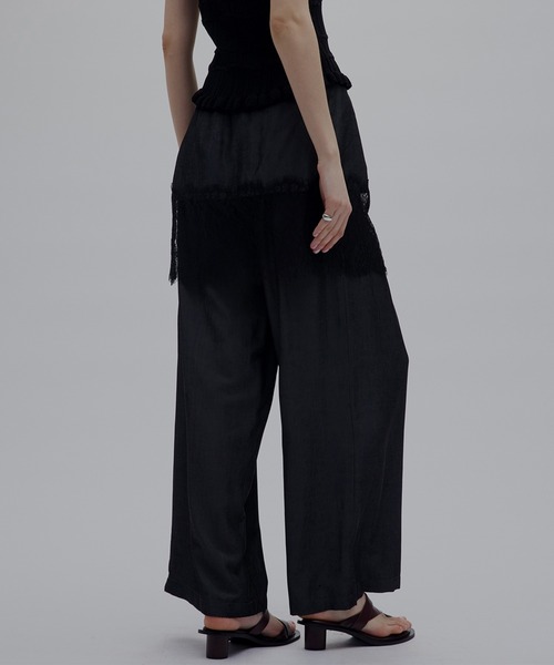 Ameri（アメリ） ワイドパンツ パンツ MEDI DENIMLIKE LACE DOCKING