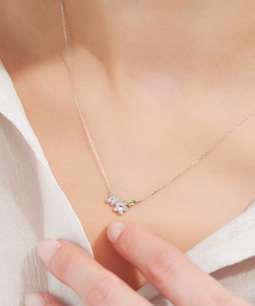ネックレス K10 フラワー モチーフ ネックレス レディース メンズの画像