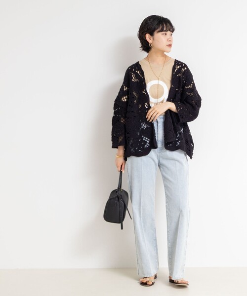 「Rie Miller」 カーディガン 38 ブラック レディース_画像9