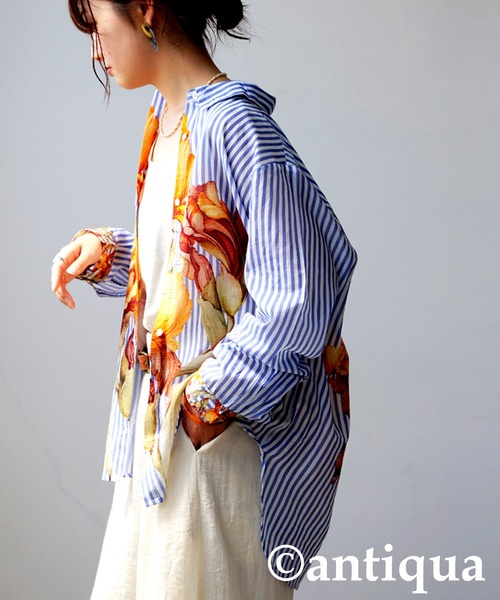 「antiqua」 長袖シャツ ONESIZE ホワイト レディース_画像6