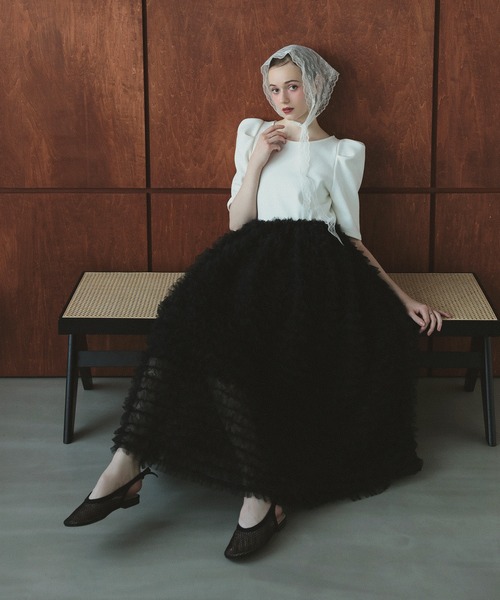 MERAKI ワンピース チュールフリルドッキングワンピース : ZOZOTOWN
