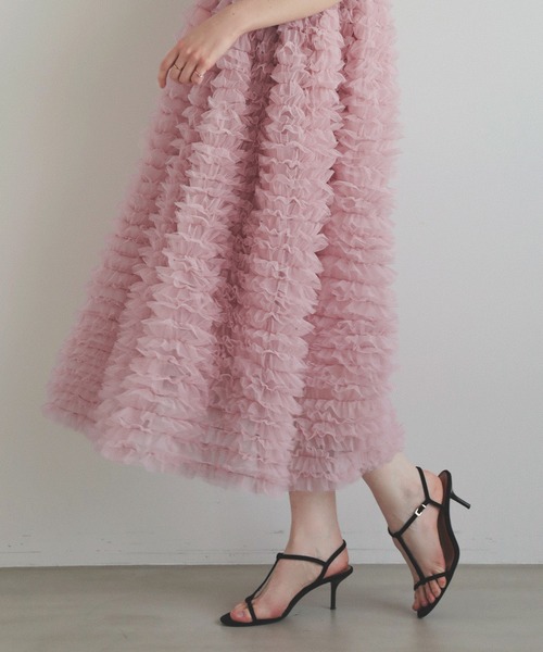 MERAKI ワンピース チュールフリルドッキングワンピース : ZOZOTOWN