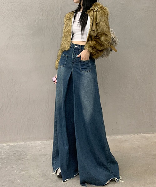 「meJane」 デニムパンツ L ブルー レディース_画像3