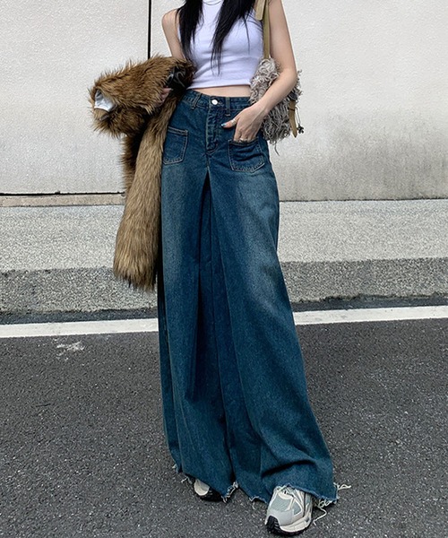 「meJane」 デニムパンツ L ブルー レディース_画像5