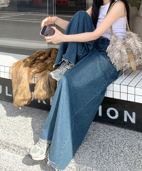 「meJane」 デニムパンツ L ブルー レディース_画像6