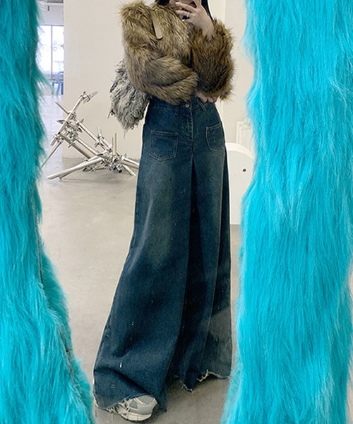 「meJane」 デニムパンツ L ブルー レディース_画像9