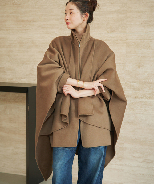未使用 プラージュ plage ポンチョコート ケープ パイピング ベージュ系 plage（プラージュ） ポンチョ HAMILTON lazy poncho コート