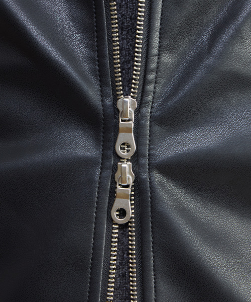 MEN'S MELROSE 革ジャン ライダース フェイクレザーライダースブルゾン