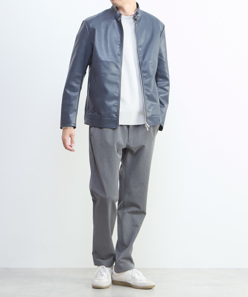 MEN'S MELROSE 革ジャン ライダース フェイクレザーライダースブルゾン