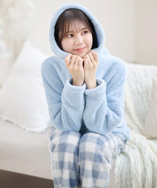パジャマ ルームウェア 「ふんわりモコモコ温活上下セット」ボア