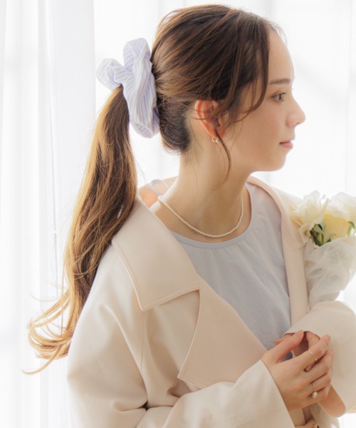 flower（ファッション） シュシュ ストライプシュシュ