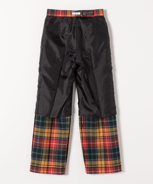 SHIPS PrimaryNavyLabel パッチ ポケット チェック パンツ SHIPS Primary Navy Label:〈手洗い可能〉パッチ ポケット