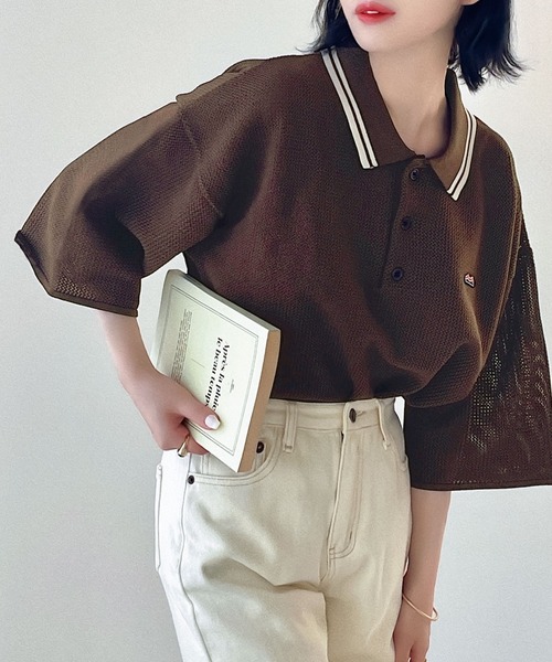 tシャツ オーシャンウェーブ ニットポロ レディース Java ポロシャツ ポロ 「JaVaジャバ コラボ」大人のスポーティー