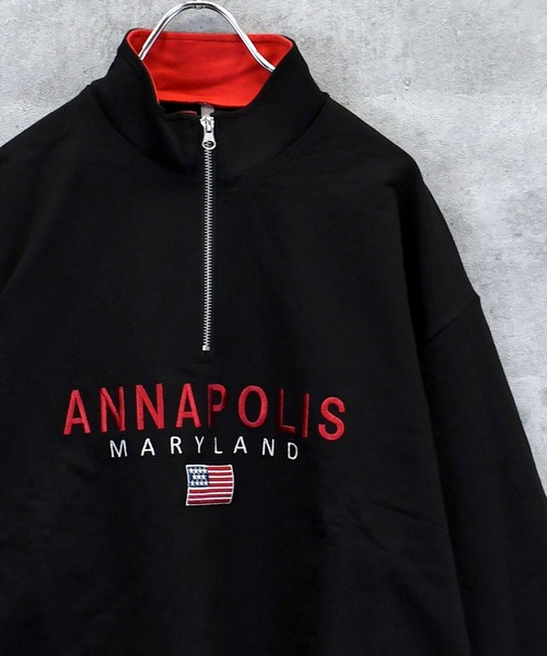 トレーナー スウェット ミニ裏毛 ハーフZIPスウェット(ANNAPOLIS