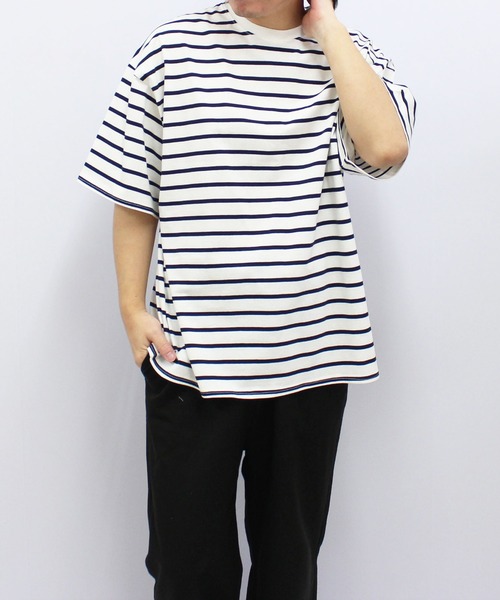 SHISKY（シスキー） tシャツ ボーダーBIGシルエット 半袖T メンズ