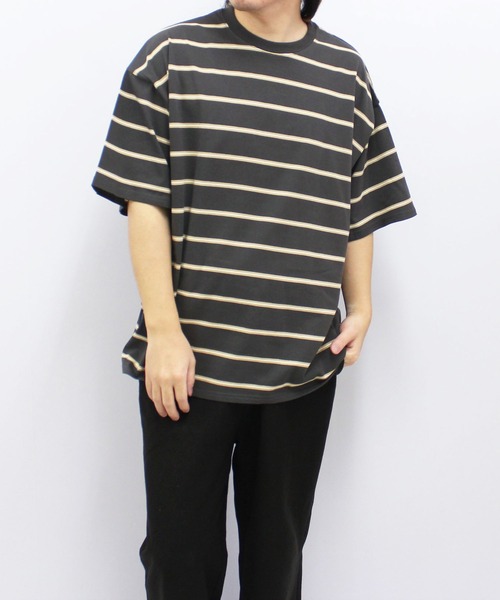 SHISKY（シスキー） tシャツ ボーダーBIGシルエット 半袖T メンズ